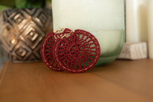 Crochet Manadala Hoop Earring (snap lock - Large)