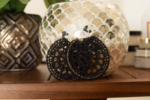 Crochet Manadala Hoop Earring (snap lock - Large)