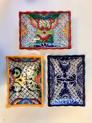 Talavera Poblana Rectangular Platter (Blue)