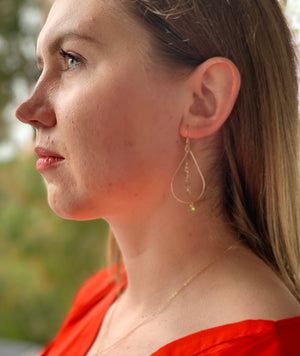 Aquamarine Chalcedony Teardrop Earrings