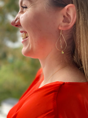 Aquamarine Chalcedony Teardrop Earrings